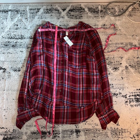 PILCRO PLAID BUTTONDOWN, SZ L, NWT - Picture 5 of 5